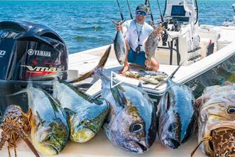 Epic Islamorada Fishing Frenzy! - Lobster, Mahi Mahi, Tuna, Grouper [Catch Clean Cook]