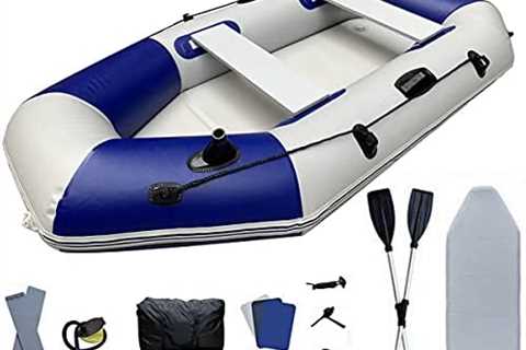 SUDEG 3-4 Person Inflatable Boat Set ,Thickened Fishing Boat Hard Bottom Boat Hovercraft Inflatable ..